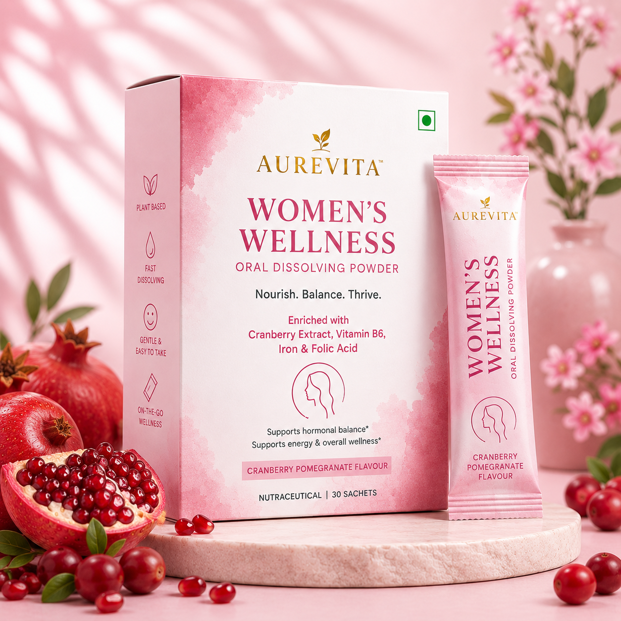 AUREVITA Women's Wellness Oral Dissolving Powder